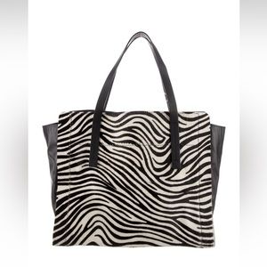 Zebra Print Pony Hair Tote